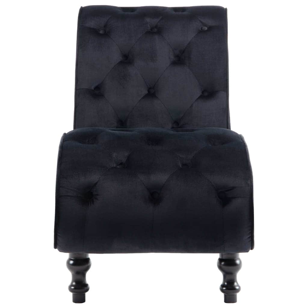 Chaise Lounge Black Velvet
