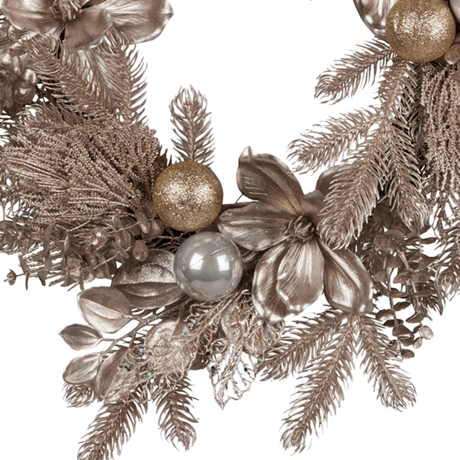 Champagne Glitter Christmas Wreath - 61cm - 61Cm
