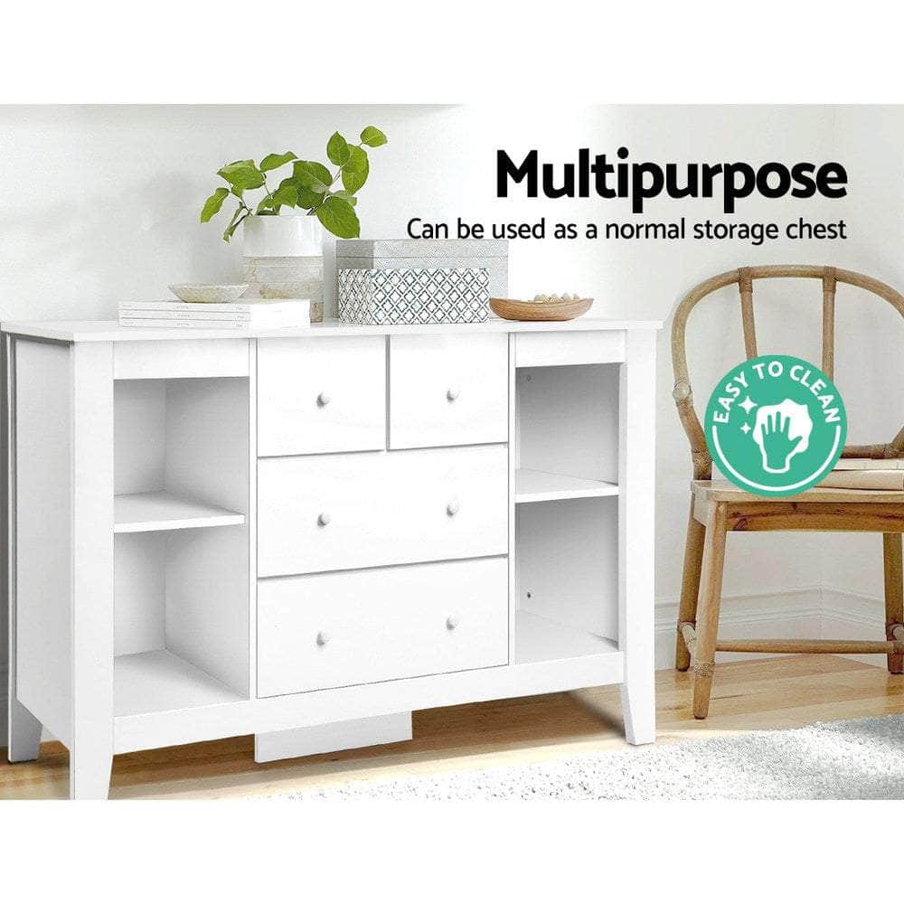 Change Table with Drawers - White