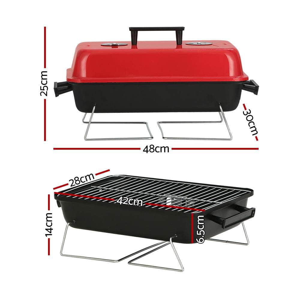 Charcoal Bbq Portable Grill Camping Barbecue Outdoor Cooking Smoker