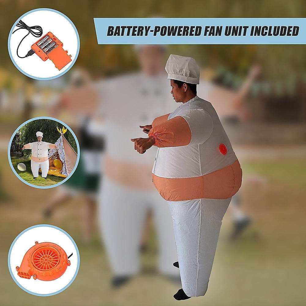 Chef Fancy Dress Inflatable Suit -Fan Operated Costume