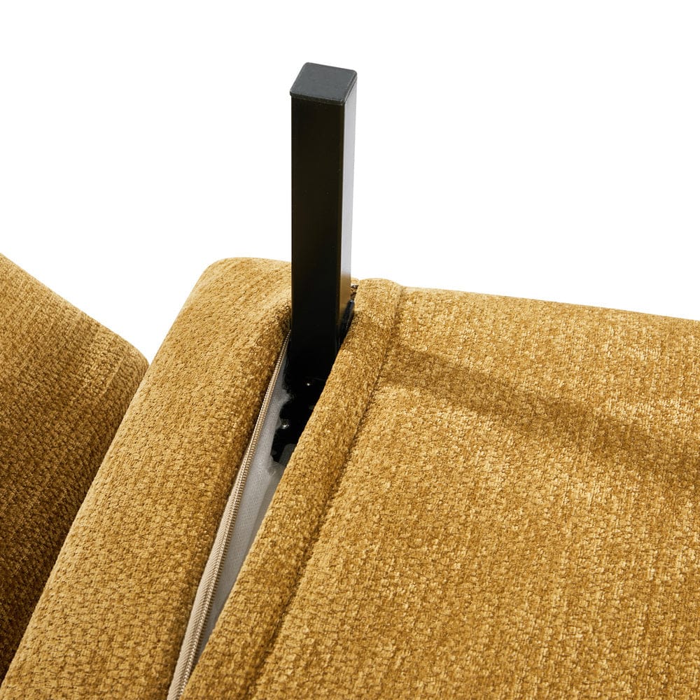 Chenille Sofa Bed Chair Recliner Double Love Seat Upholstered Fabric - Charcoal Yellow