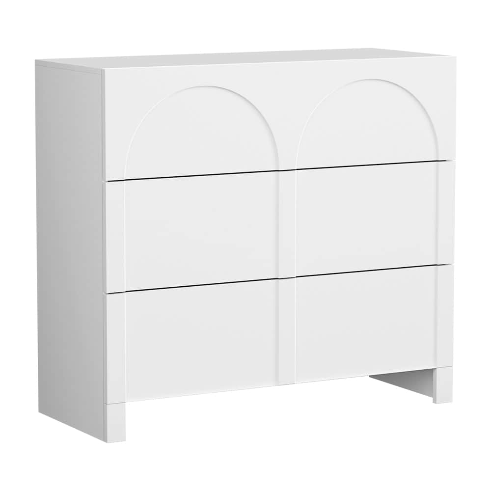 Chest of 6 Drawers Lowboy Cabinet White