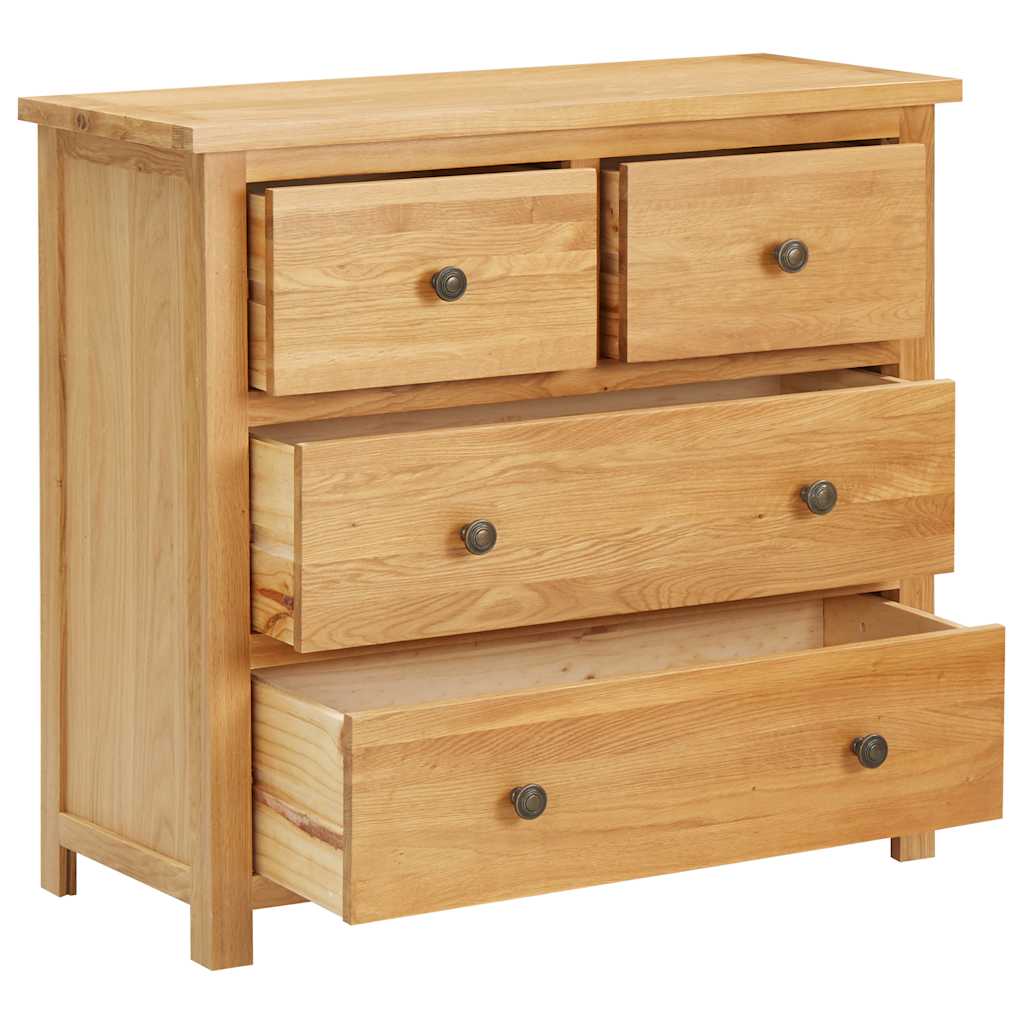 Chest of Drawers 4 Drawer Solid Oak Wood Storage Cabinet Organizer