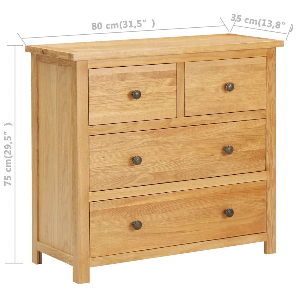 Chest of Drawers 4 Drawer Solid Oak Wood Storage Cabinet Organizer