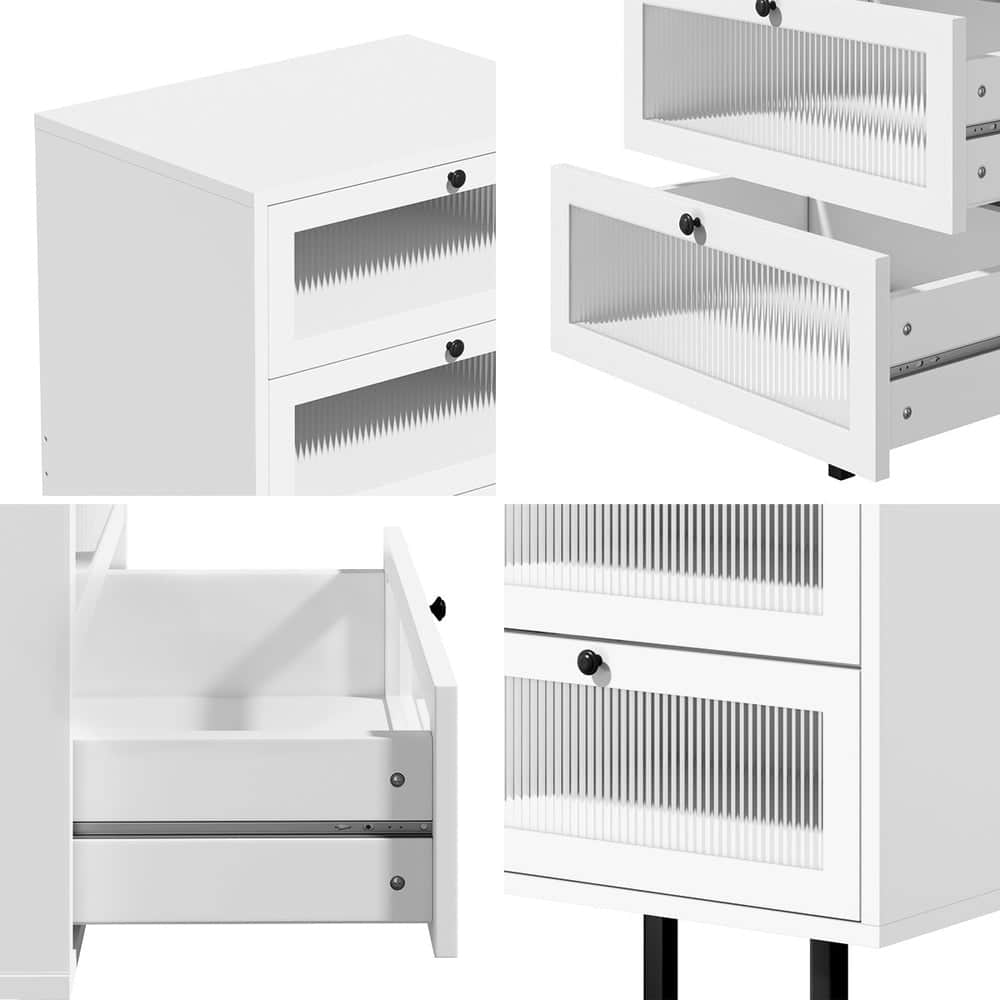 Chest Of Drawers 4 Drawer Tallboy Dresser Cabinet White 2 Pack