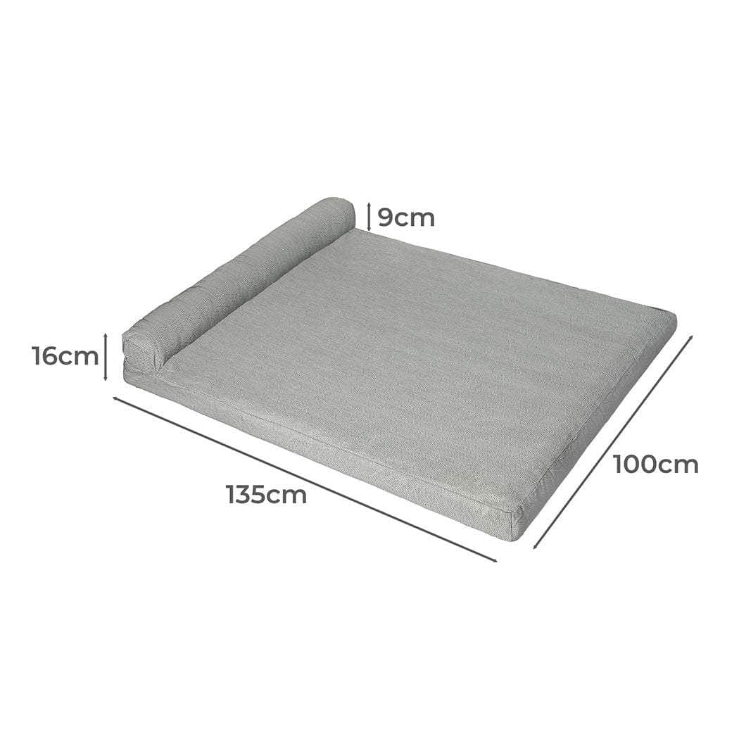 Chew-Proof Orthopedic Pet Bed (Grey)