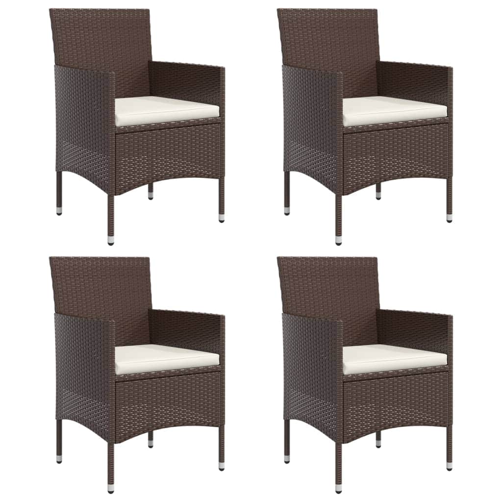 Chic Contrast Dining Delight: 5-Piece Garden Set in Grey and Black with Cushions