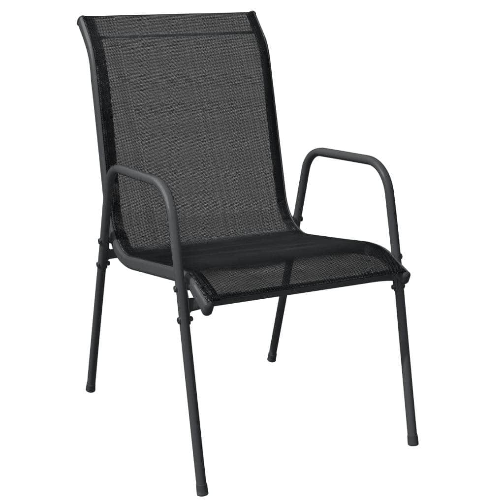 Chic Fresco Dining: 5-Piece Garden Dining Set in Elegant Black with Cushions