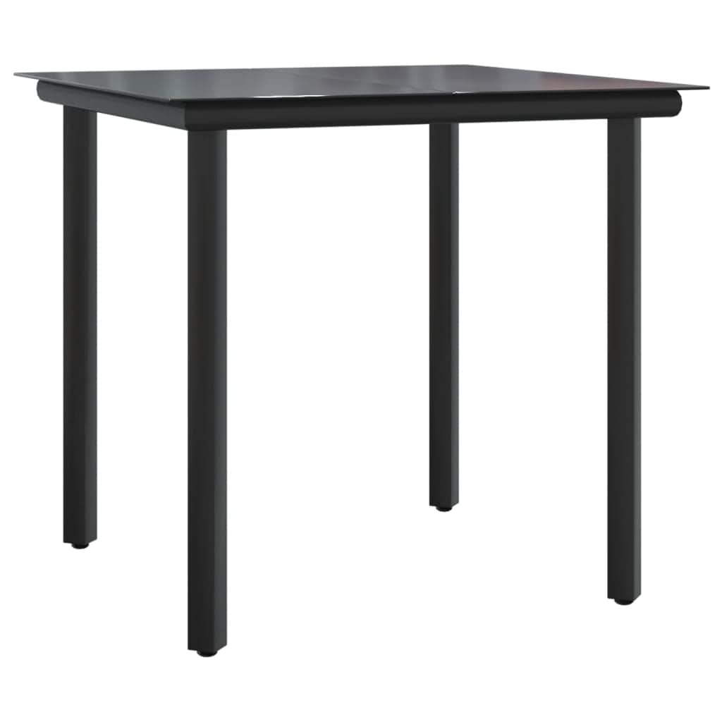 Chic Fresco Dining: 5-Piece Garden Dining Set in Elegant Black with Cushions