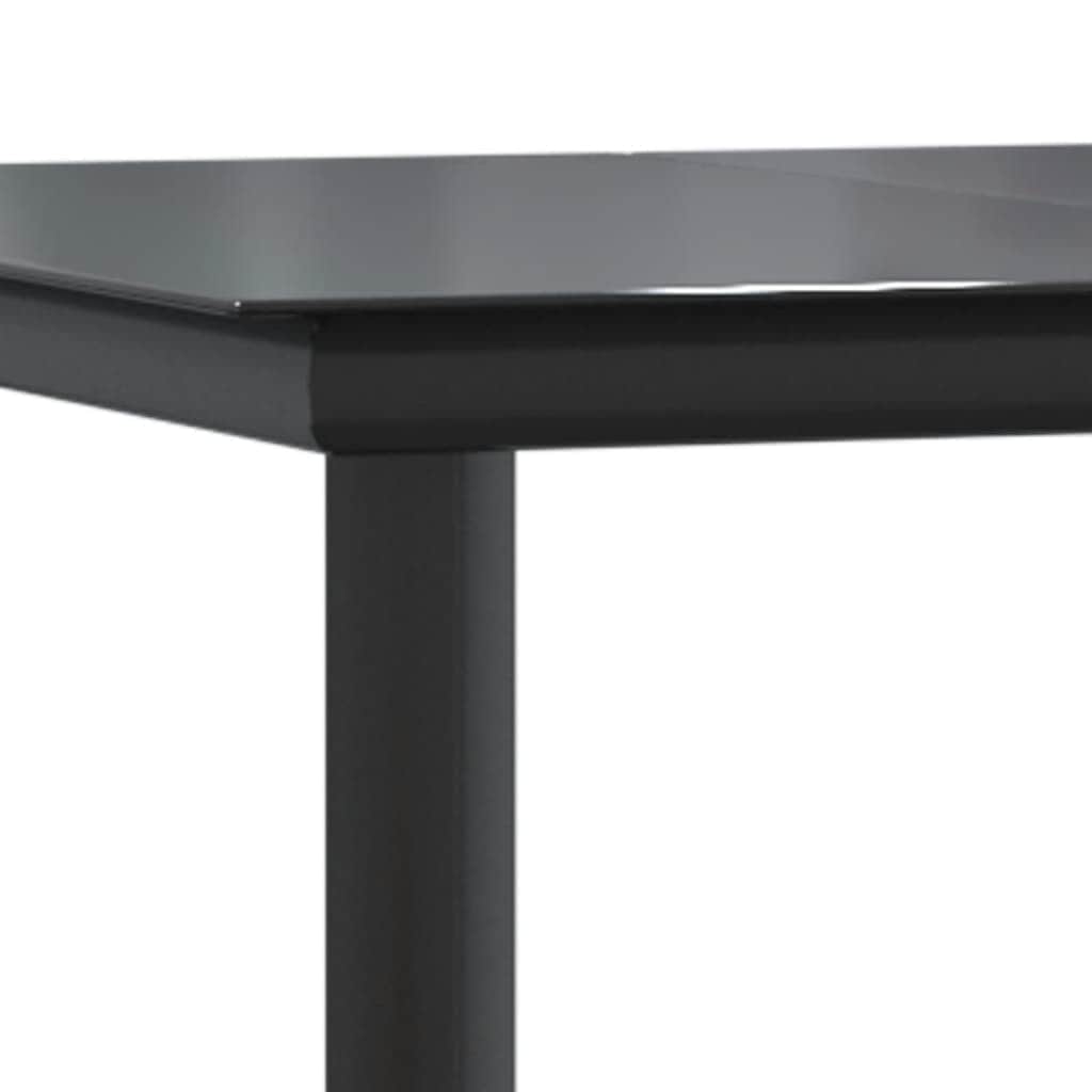 Chic Fresco Dining: 5-Piece Garden Dining Set in Elegant Black with Cushions