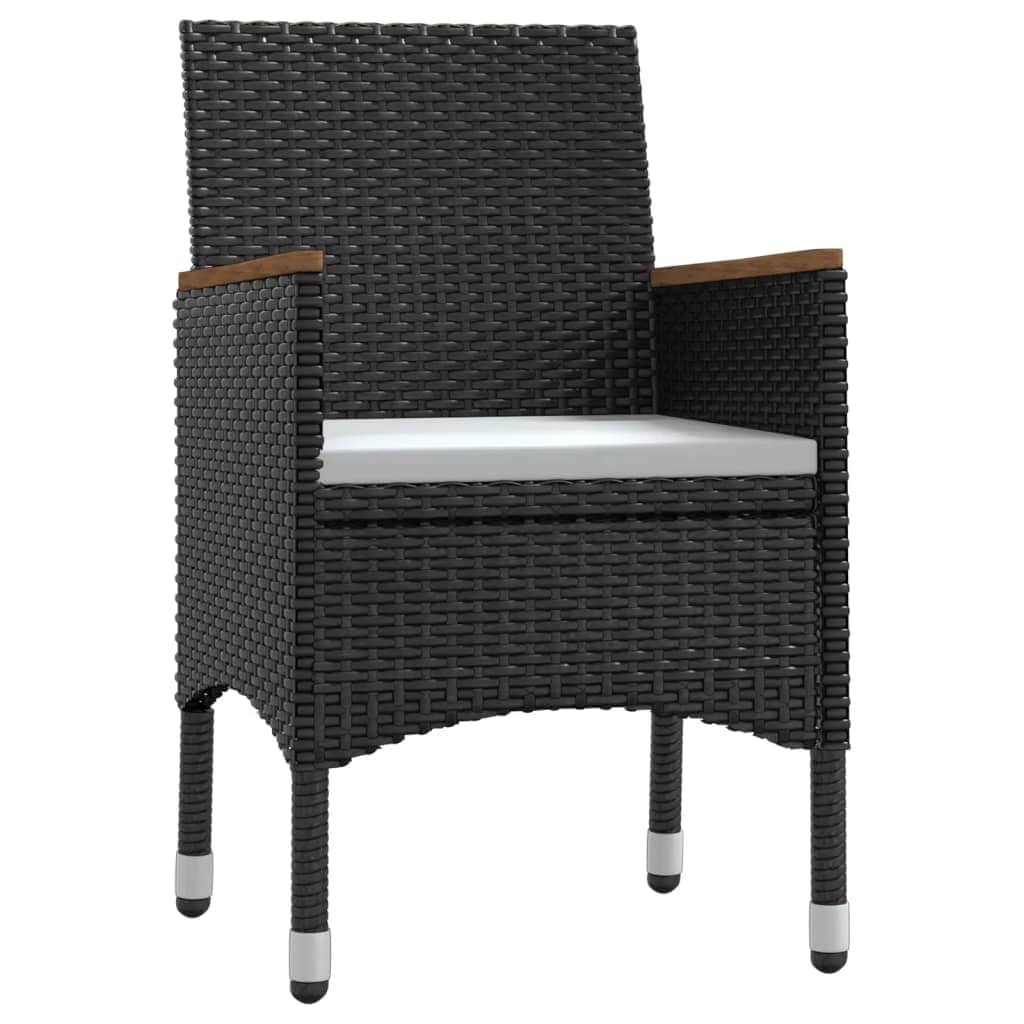 Chic Fresco Dining: 9-Piece Garden Dining Set in Stylish Black with Cushions