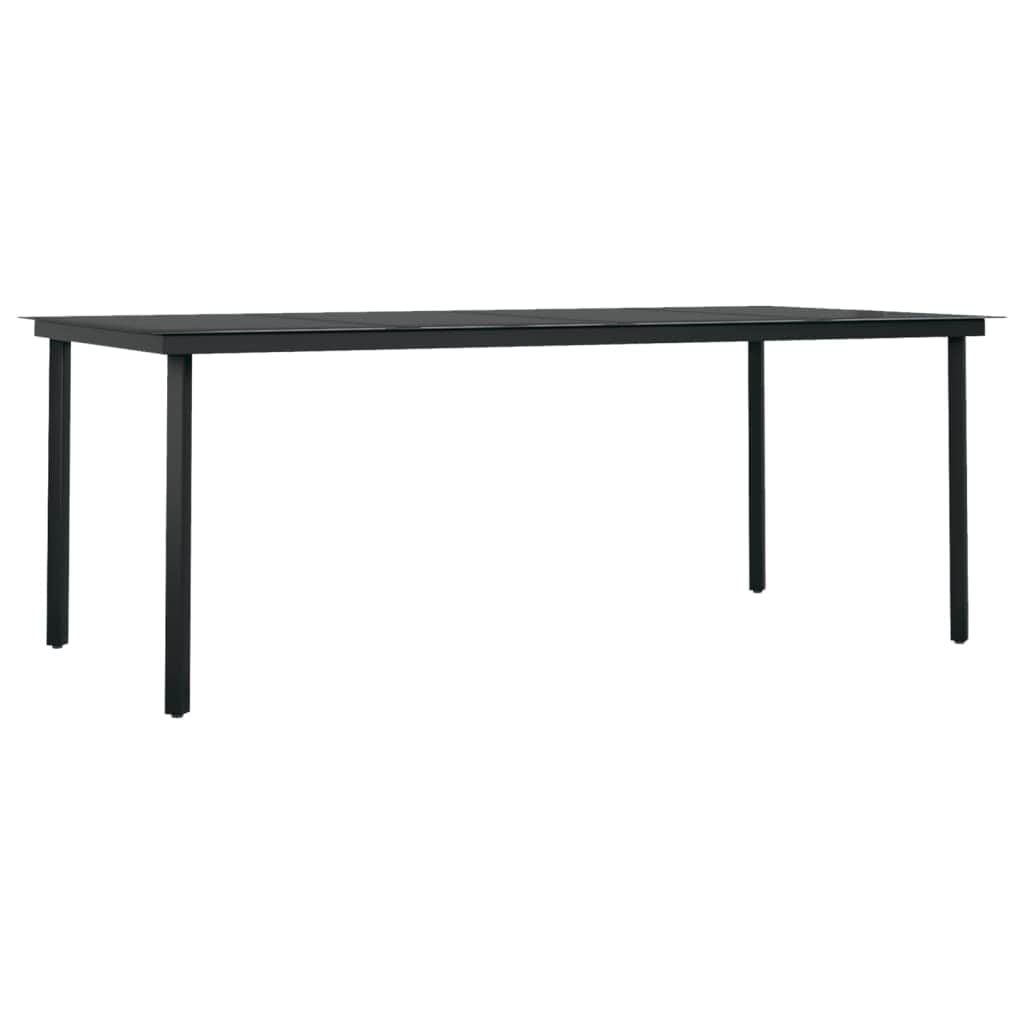 Chic Fresco Dining: 9-Piece Garden Dining Set in Stylish Black with Cushions