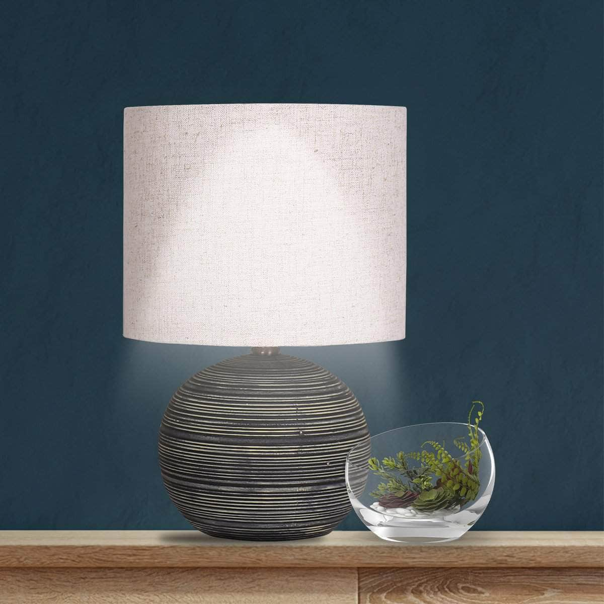 Chic Stripes Ceramic Table Lamp with Striped Pattern