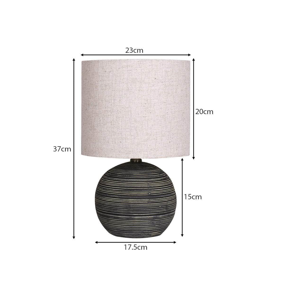 Chic Stripes Ceramic Table Lamp with Striped Pattern