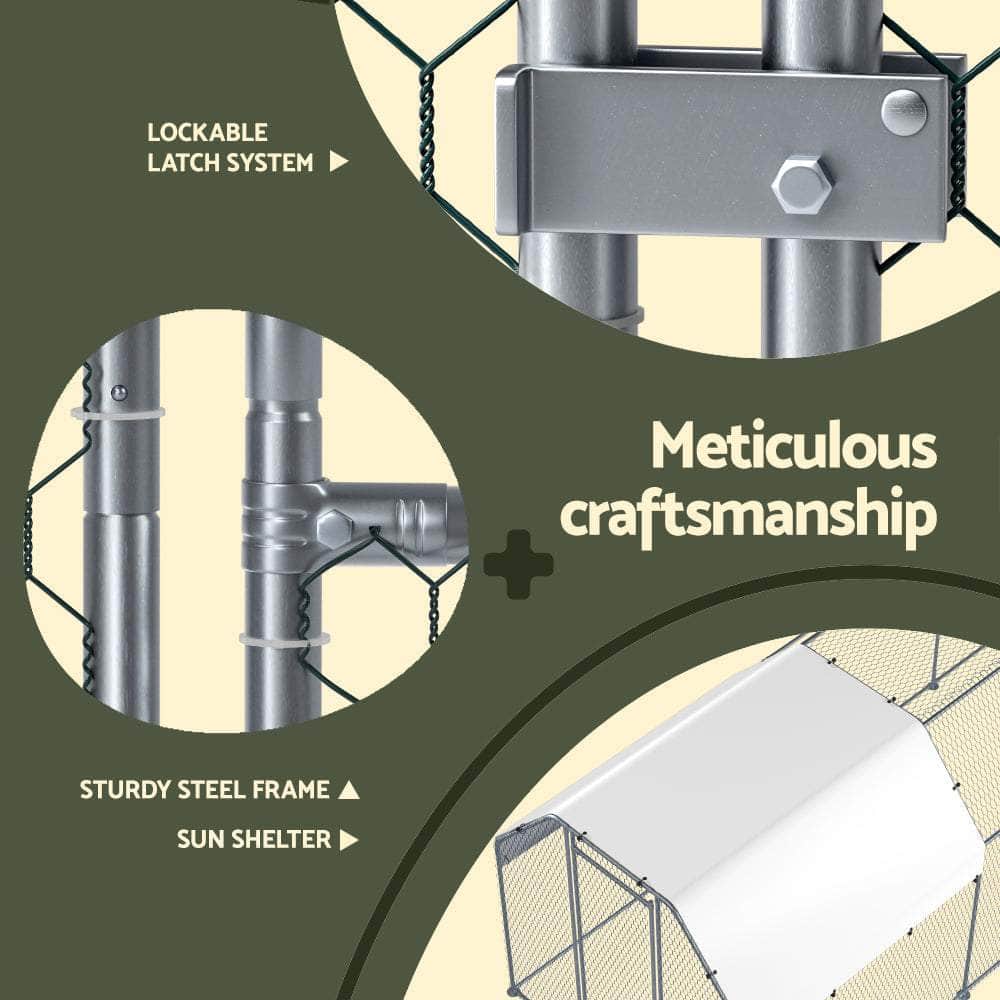 Chicken Coop Cage Run Rabbit Hutch Large Walk In Hen House Cover 2Mx8Mx2M