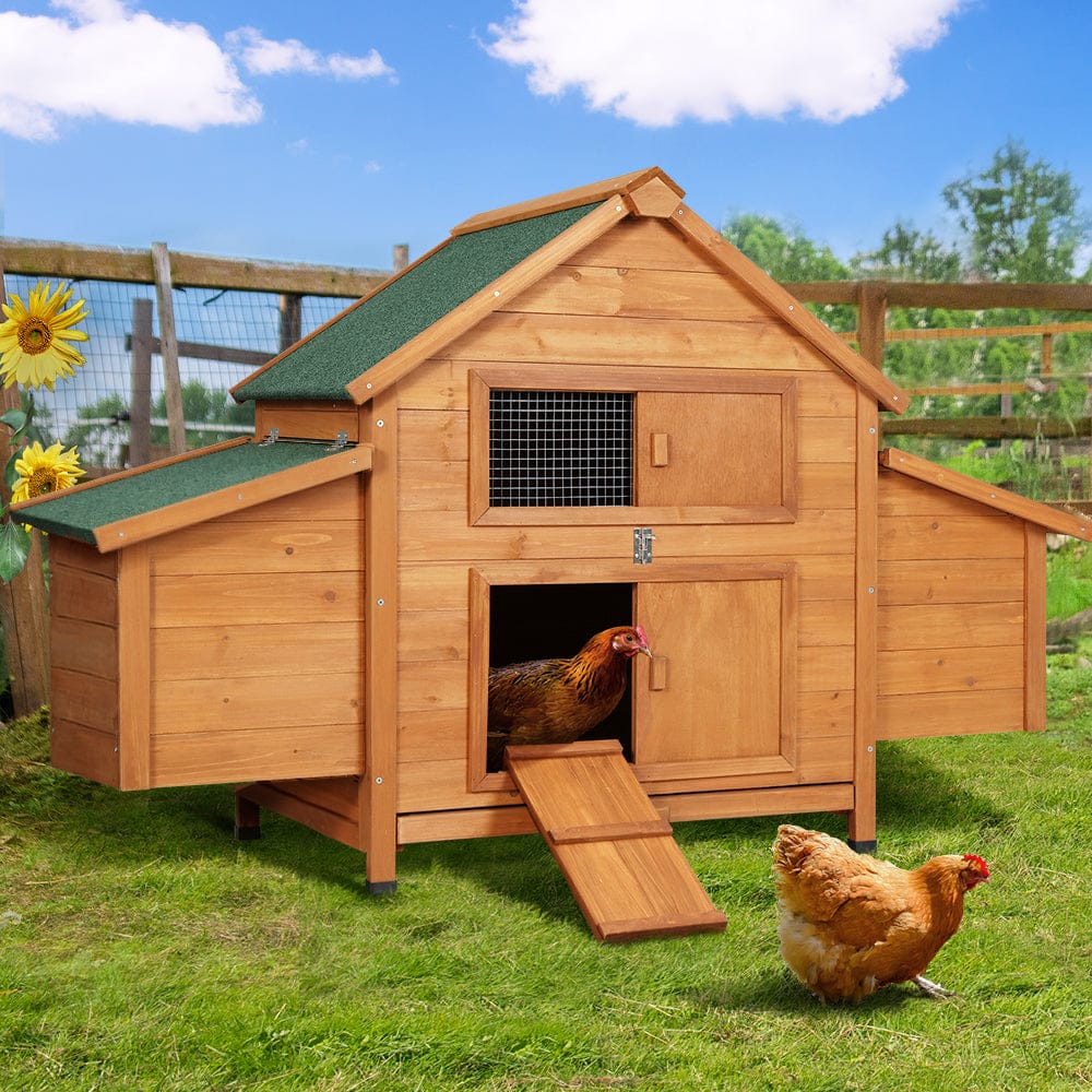 Large Wooden Chicken Coop Rabbit Hutch Cage House 150cm | Run Outdoor Pet