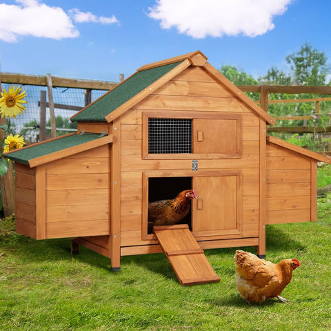 Chicken Coop Rabbit Hutch 150cm x 68cm x 96cm Large Chicken Coop House Run Cage Wooden
