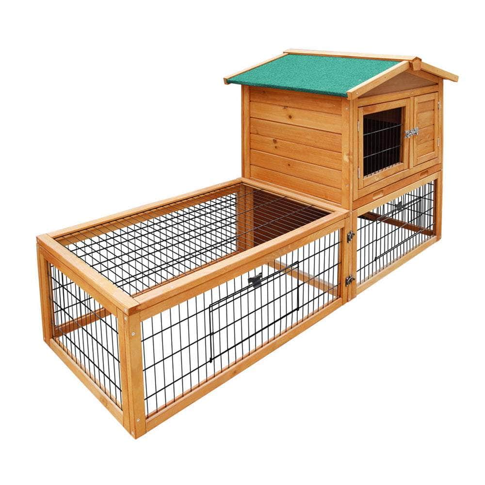 Chicken Coop Rabbit Hutch 155cm x 49cm x 90cm Large Chicken Coop Wooden Run Cage House Outdoor