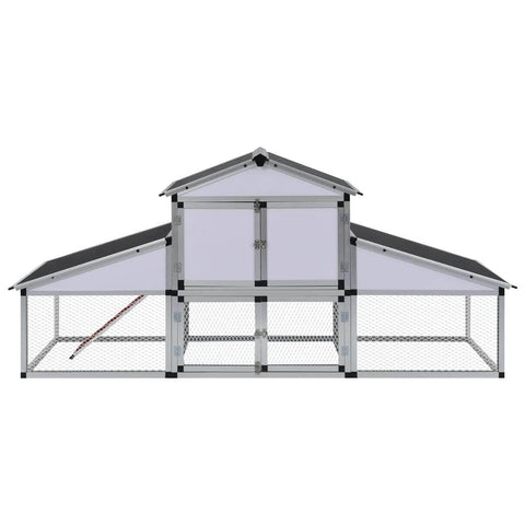 Chicken Coop with Runs and 1 Nest Box Aluminium