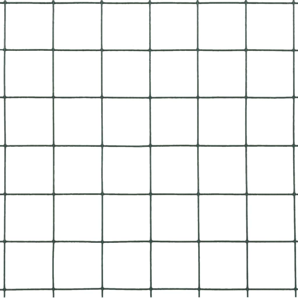 Chicken Wire Fence Steel with PVC Coating  Green L