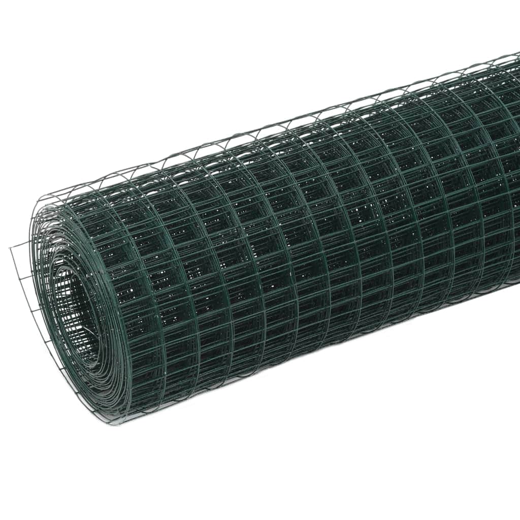 Chicken Wire Fence Steel with PVC Coating  Green XL