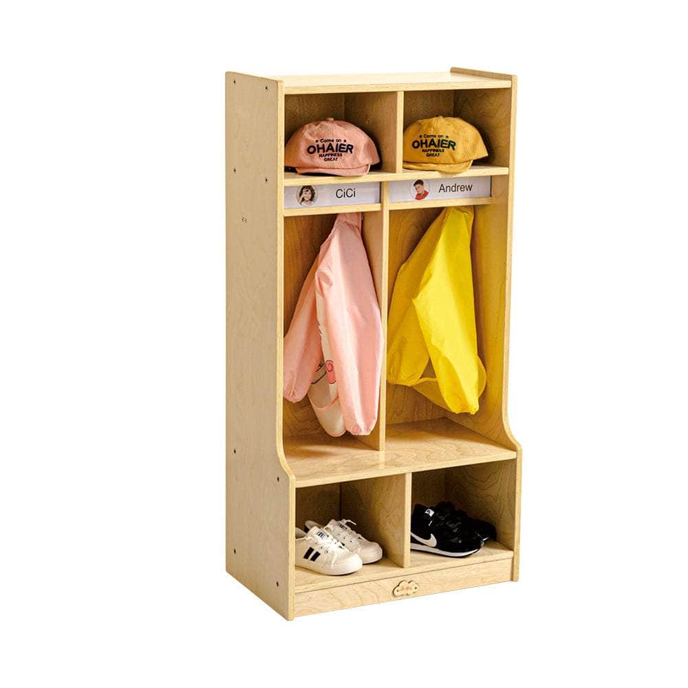 Children Preschool Coat Locker With Cubbies - 2 Section