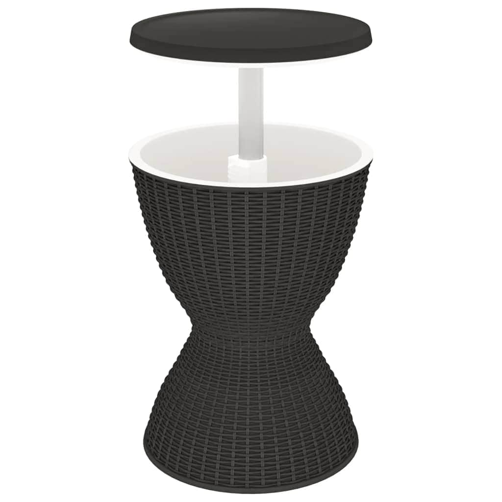 Chill & Serve: Black Polypropylene 3-in-1 Ice Cooler Table for Ultimate Refreshment
