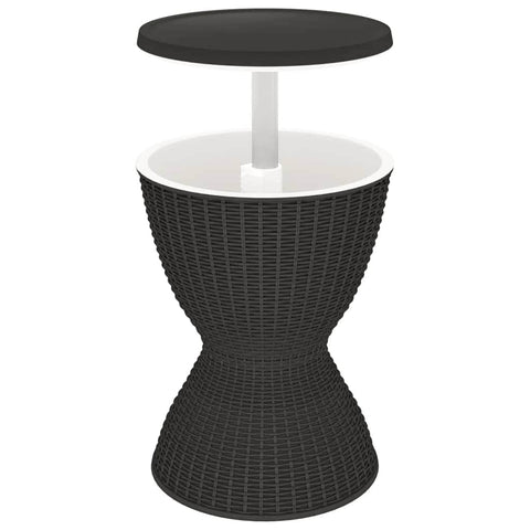 Chill & Serve: Black Polypropylene 3-in-1 Ice Cooler Table for Ultimate Refreshment