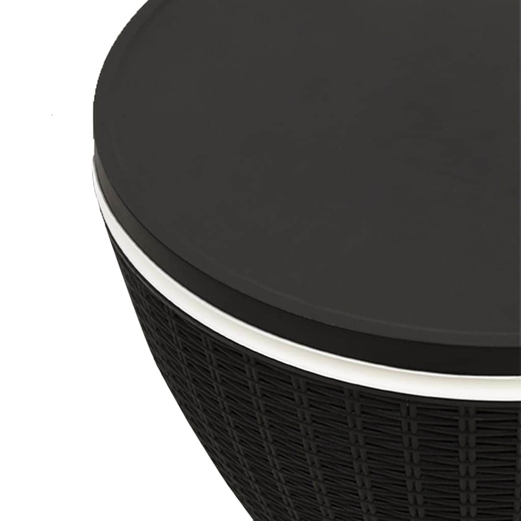 Chill & Serve: Black Polypropylene 3-in-1 Ice Cooler Table for Ultimate Refreshment