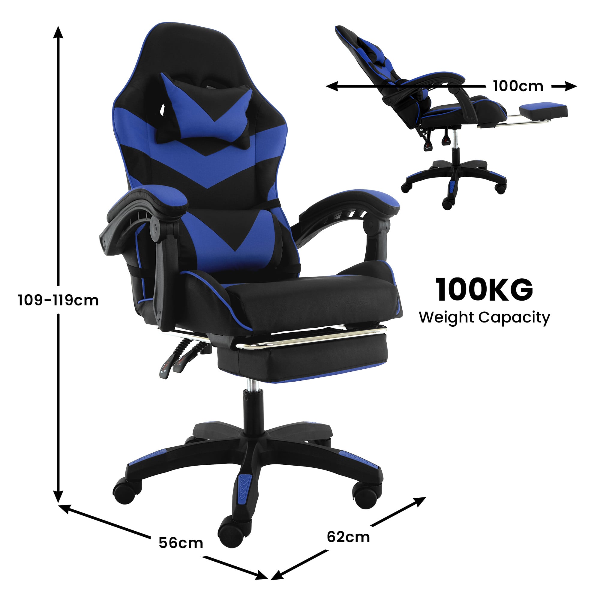 Reclining Office Chair High Back 62x56x109119cm