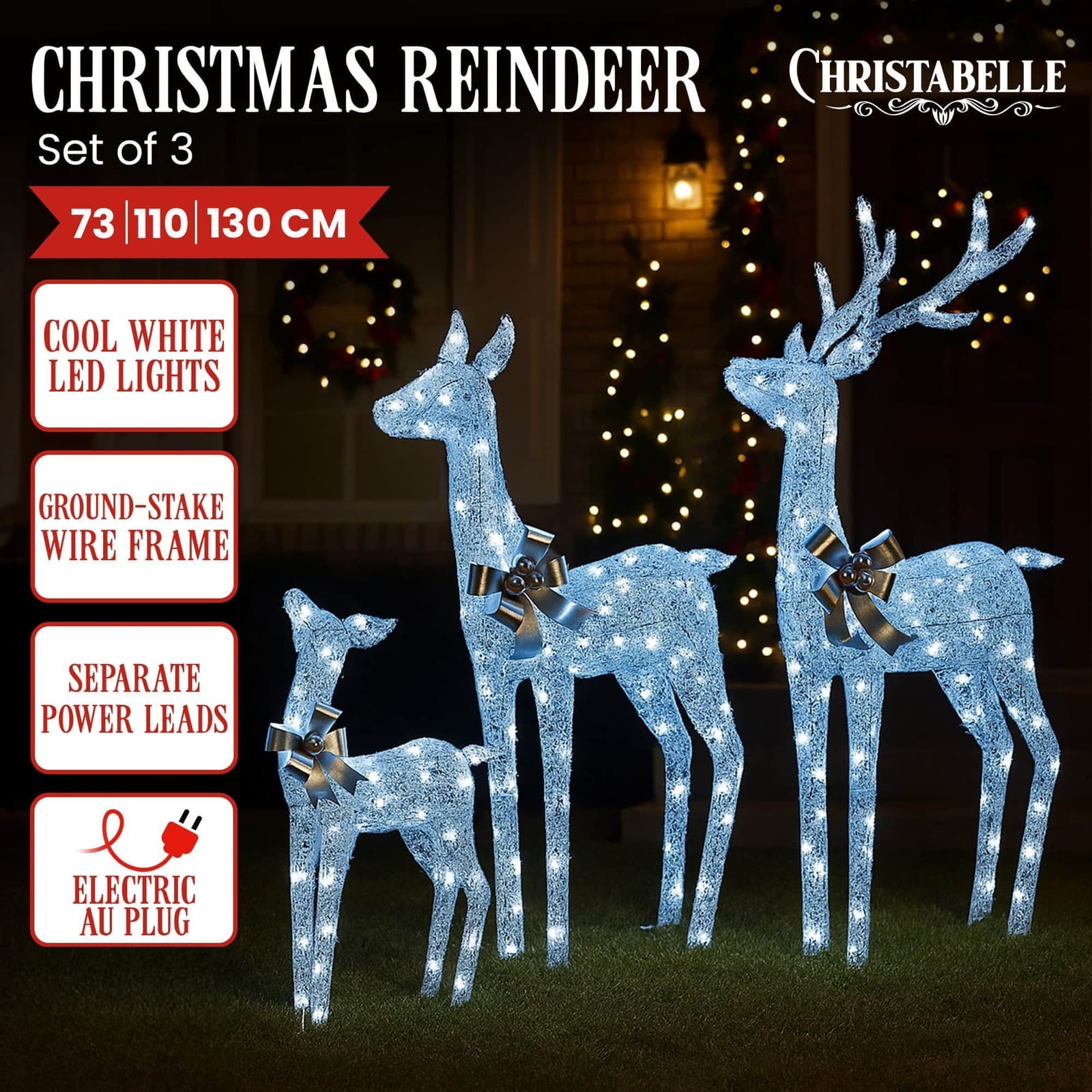 Christabelle 3-Piece Christmas Reindeer Display Set - photo 13