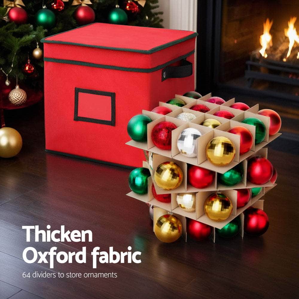 Christmas Baubles Storage Box with 64 Dividers