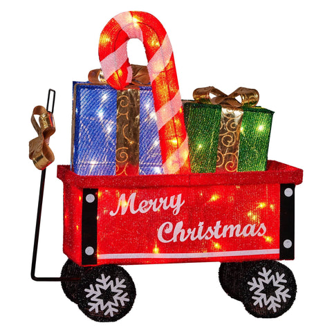 Christmas Cart Display Candy Cane Presents LED Lights Indoor Outdoor