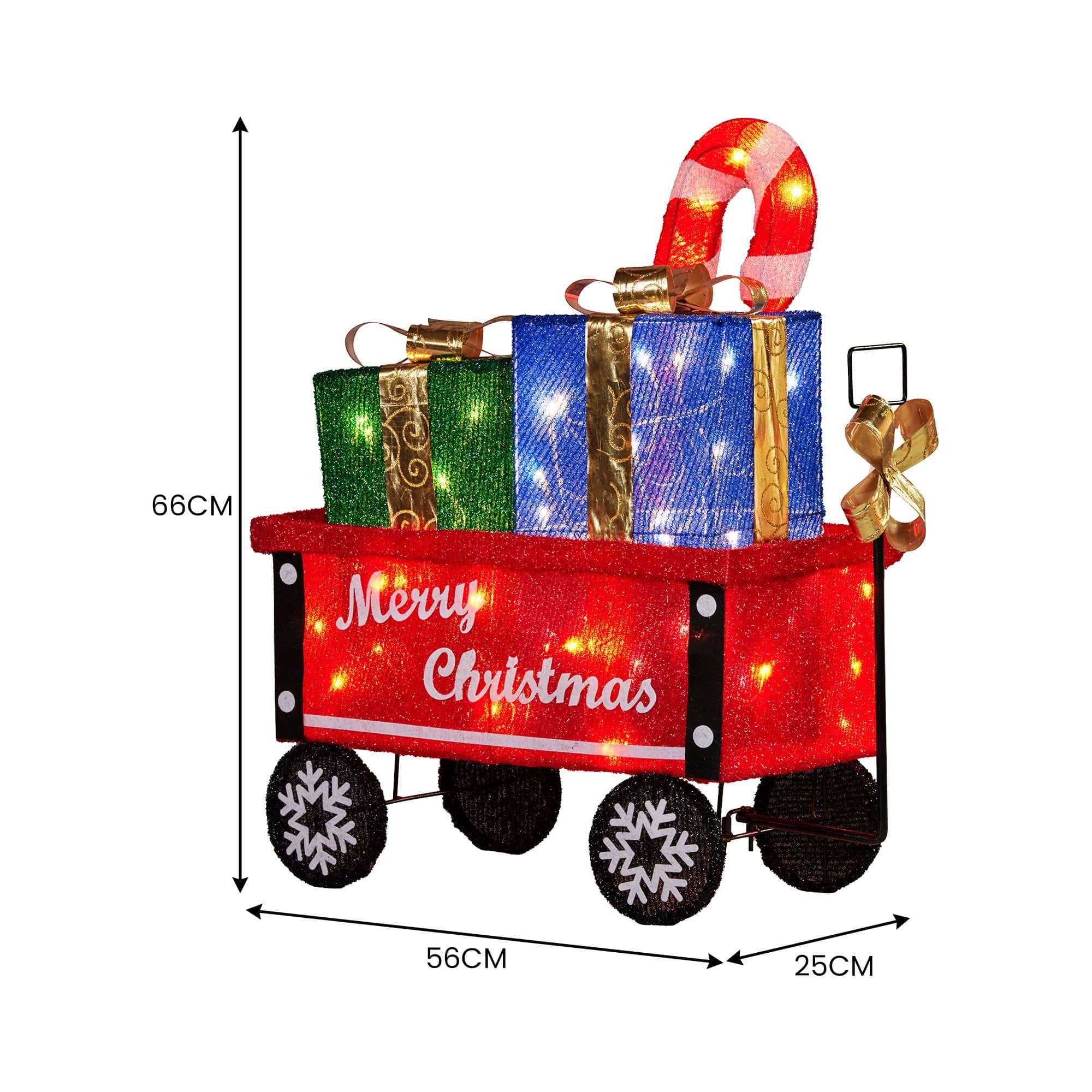 Christmas Cart Display Candy Cane Presents LED Lights Indoor Outdoor
