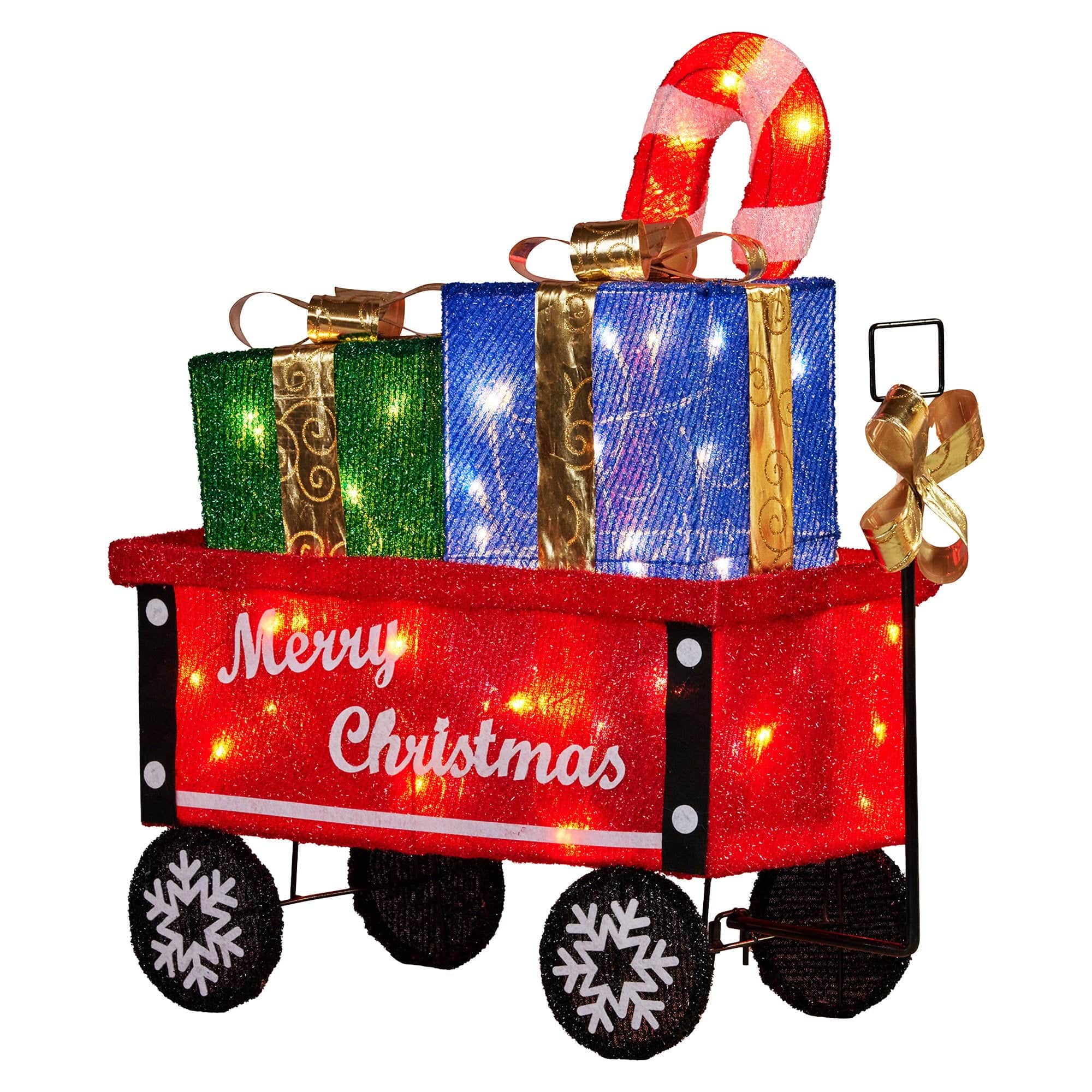 Christmas Cart Display Candy Cane Presents LED Lights Indoor Outdoor