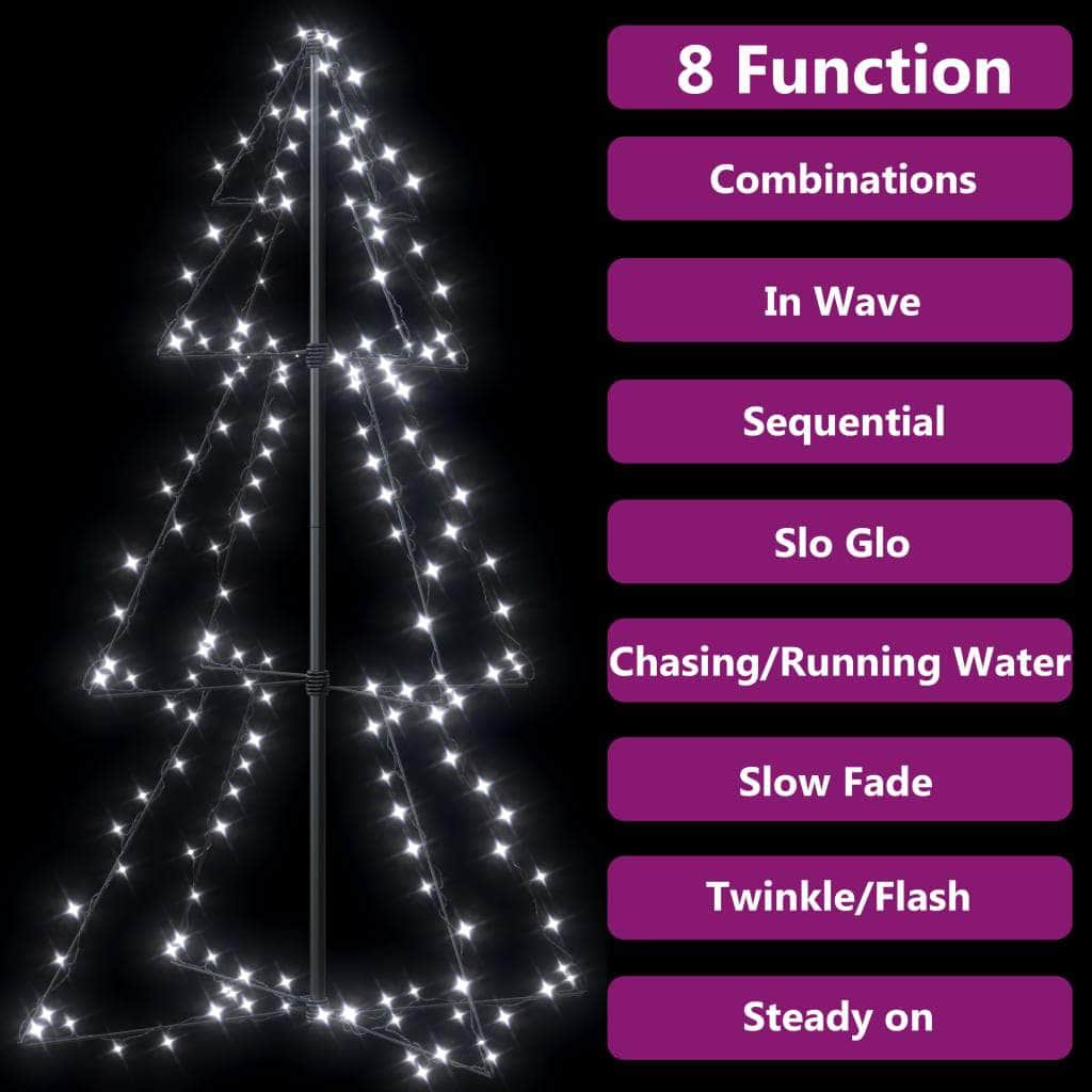 Christmas Cone Tree 160 LEDs Indoor and Outdoor