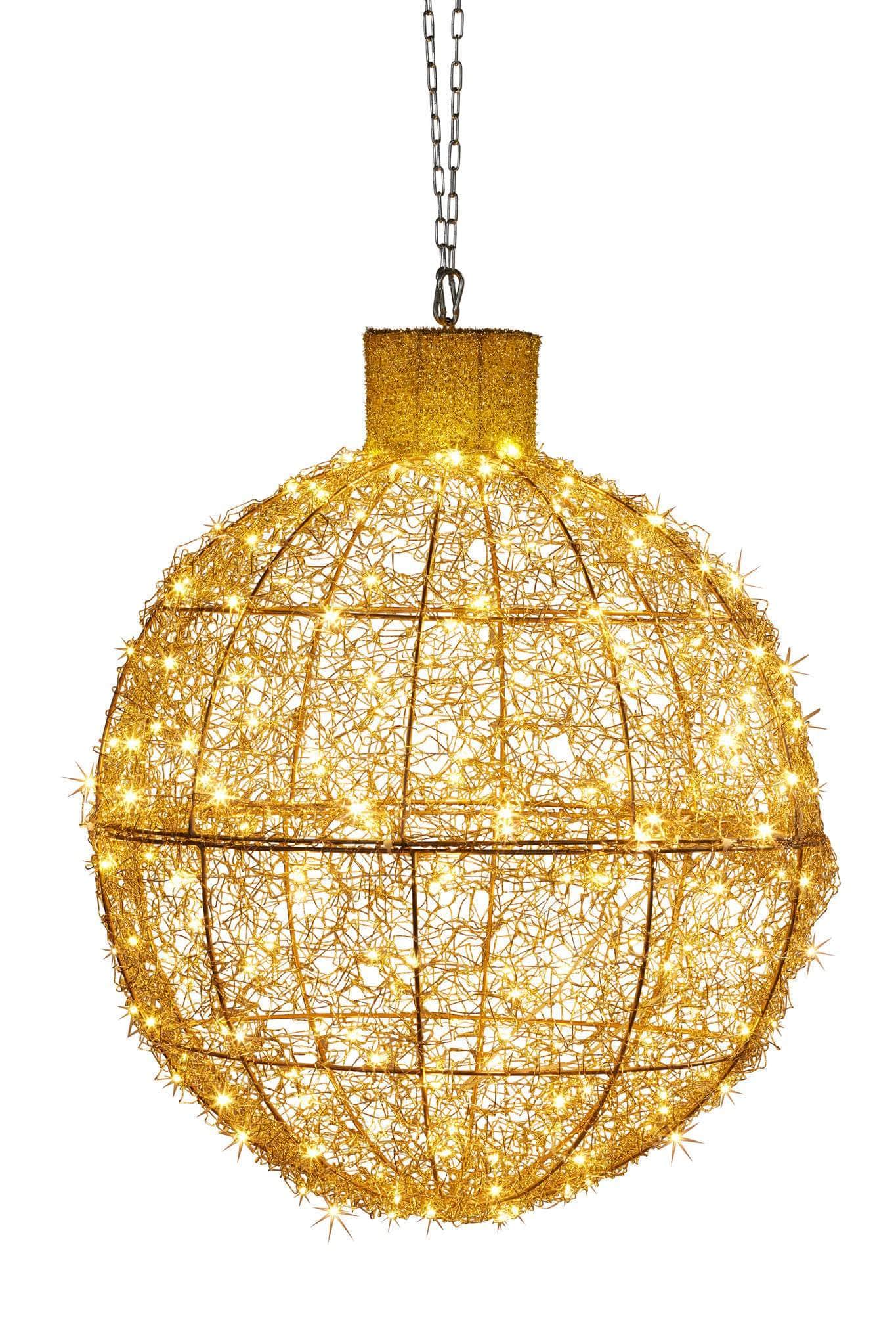 Christmas Display Bauble with Red/Gold Lights 50cm