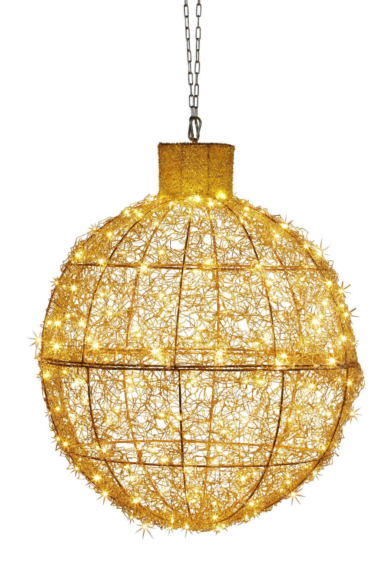 Christmas - Christmas Display Bauble with Red/Gold Lights 50cm