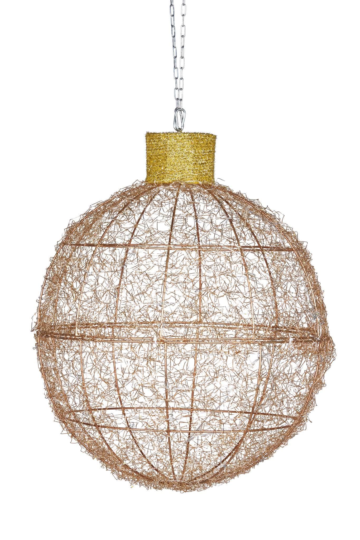 Red colour - Christmas Display Bauble with Red/Gold Lights 50cm