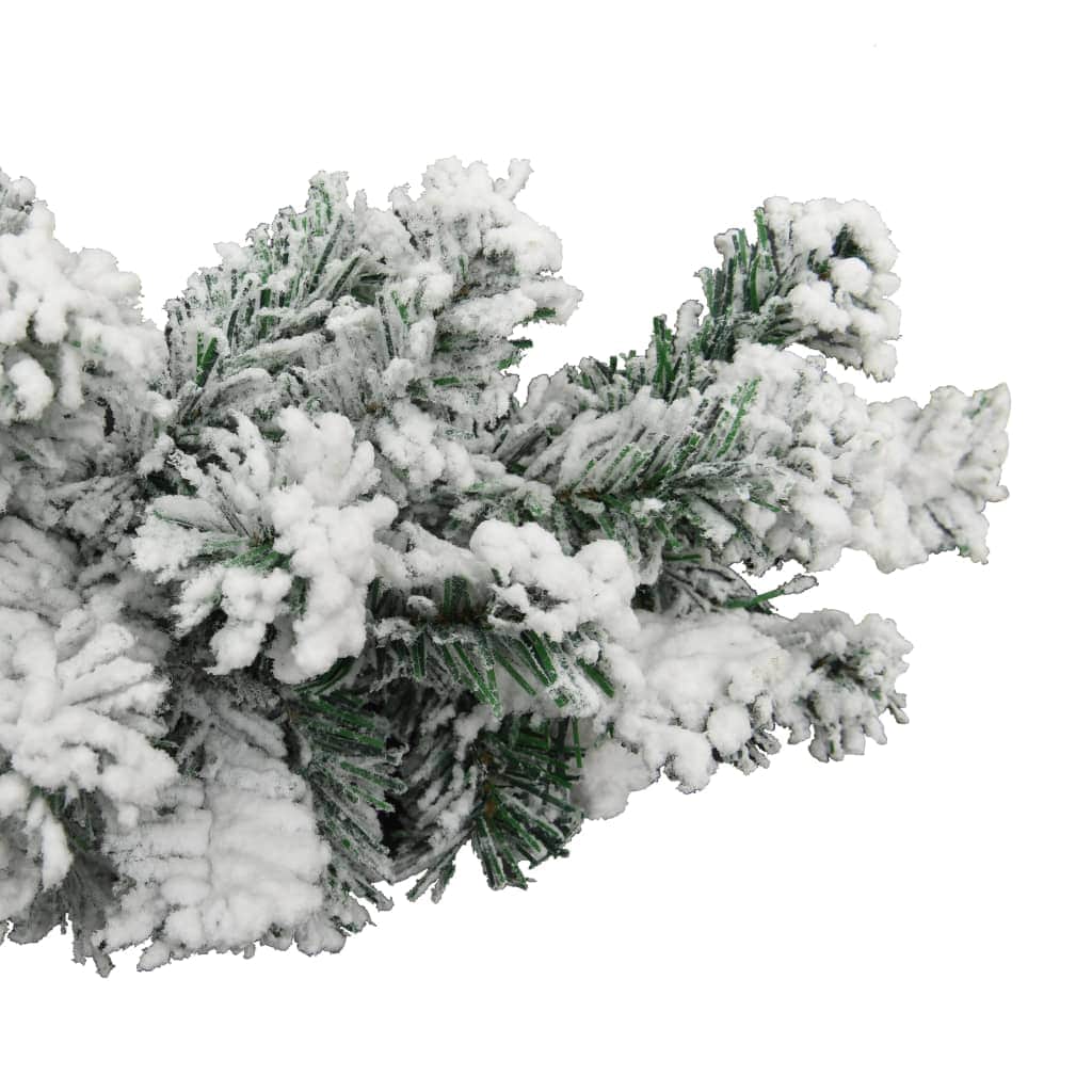 Christmas Garland with Flocked Snow Green 10 m PVC | Holiday Ornaments