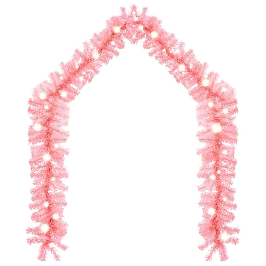 Christmas Garland with LED Lights Black