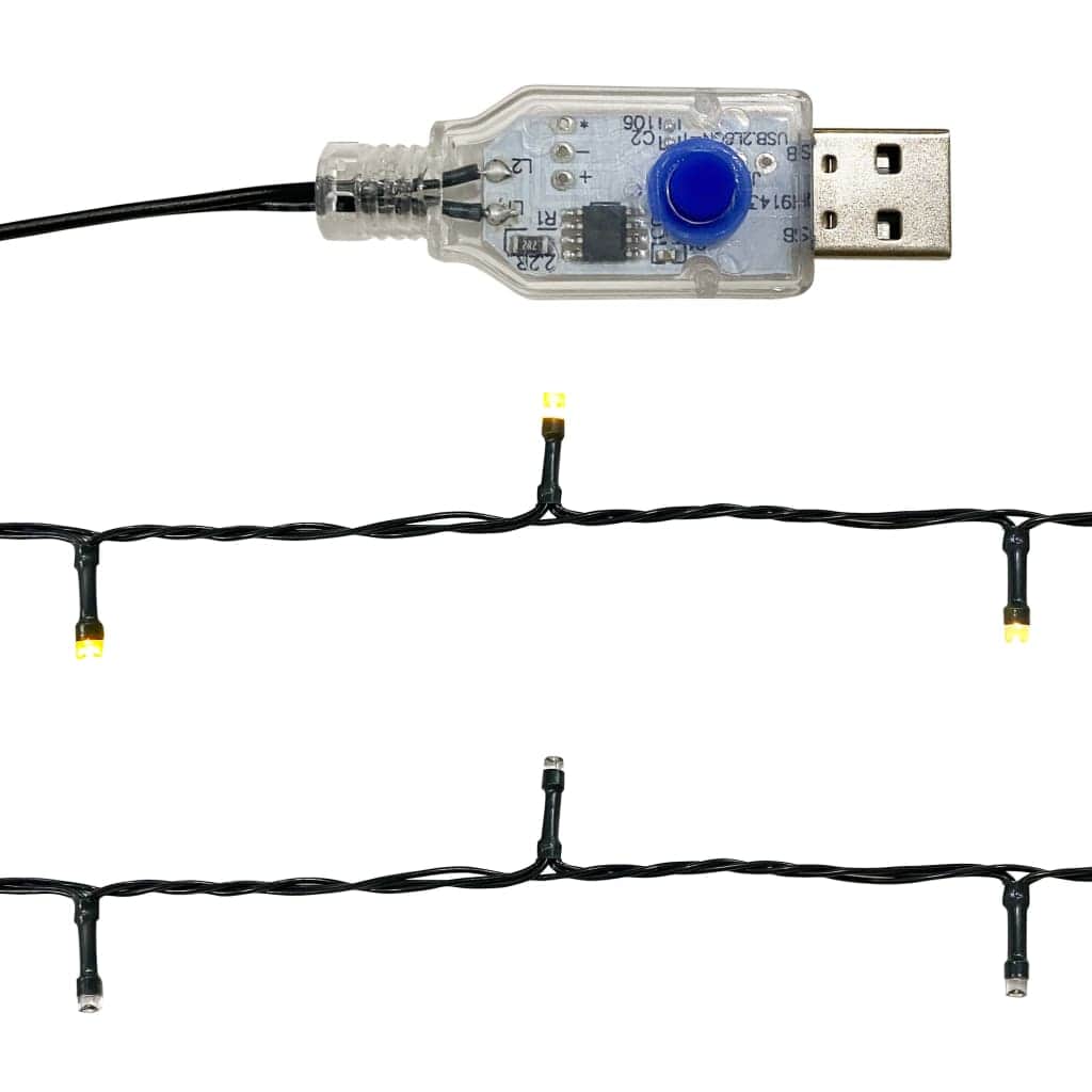 Christmas Garland with LED Lights Black
