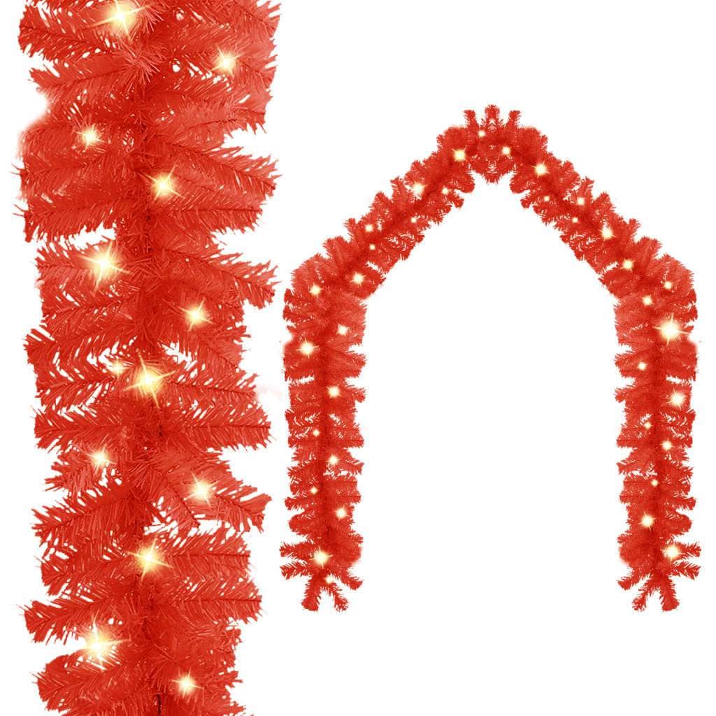 Christmas Garland with LED Lights Black