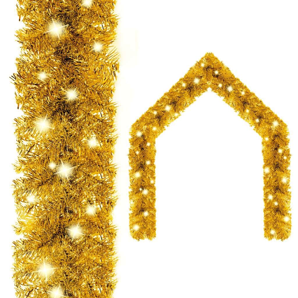 Christmas Garland with LED Lights Black