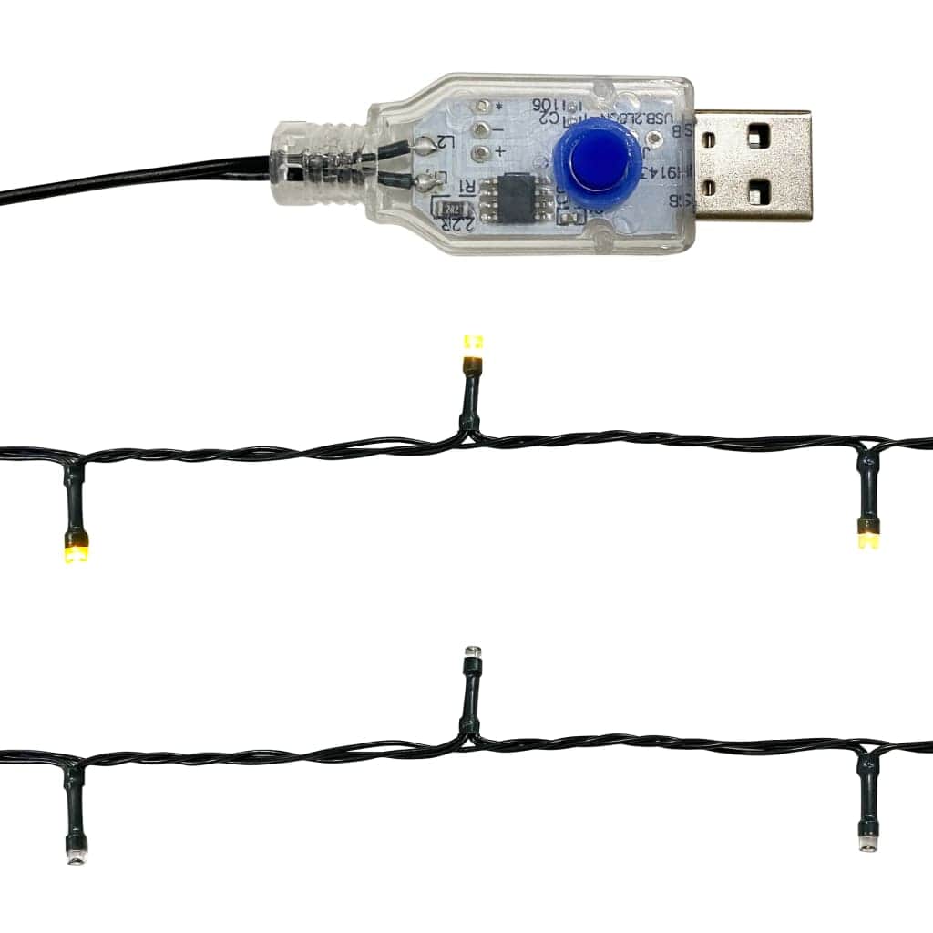 Christmas Garland with LED Lights Black