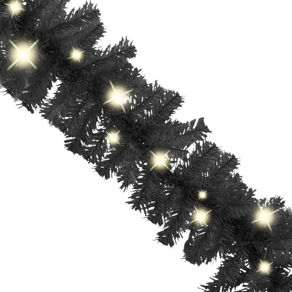 Christmas Garland with LED Lights Black