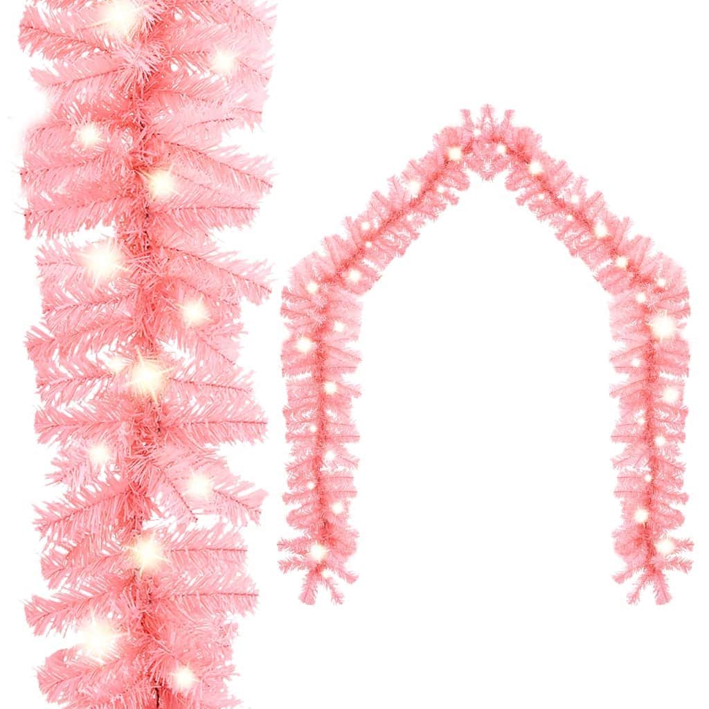 Christmas Garland with LED Lights Black