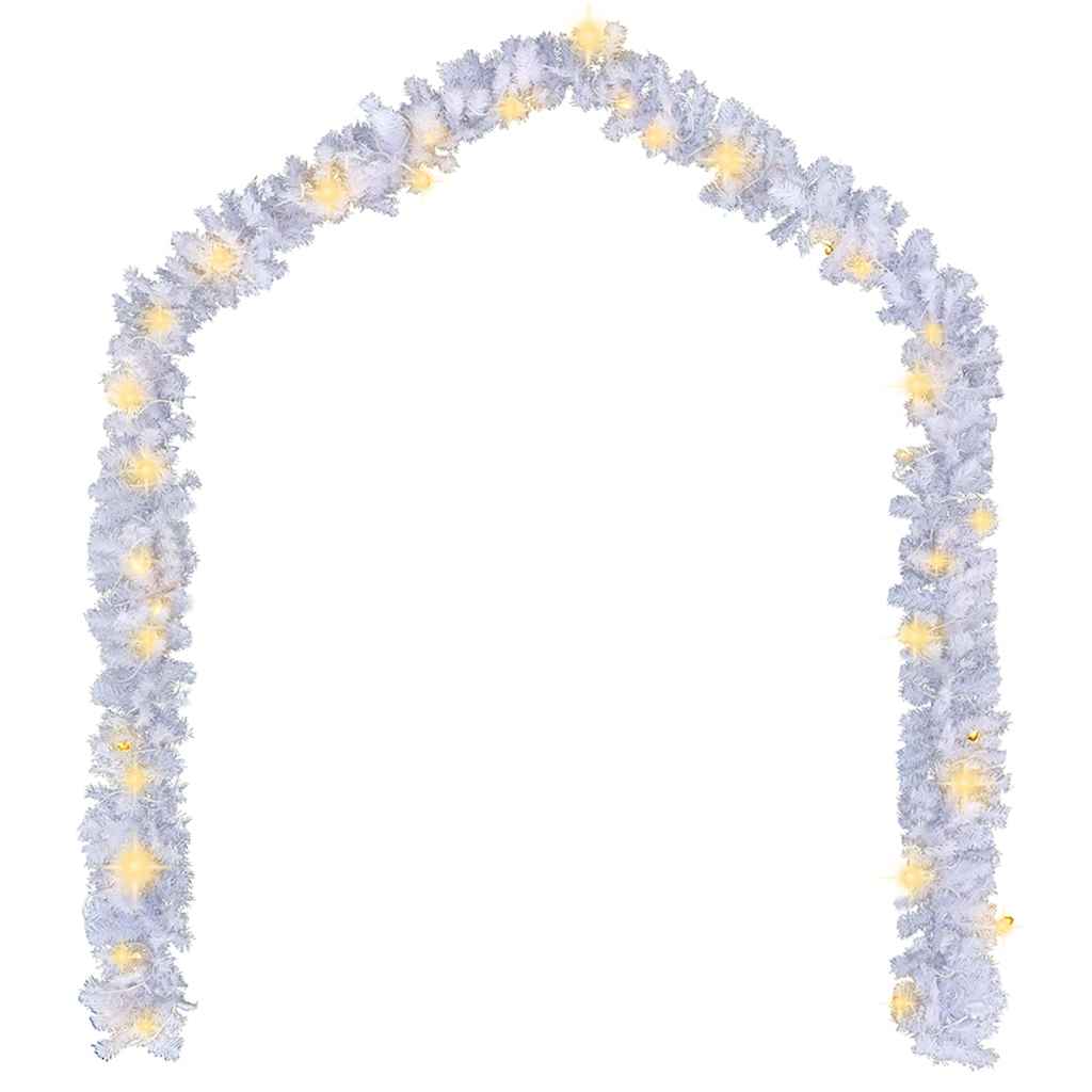 Christmas Garland with LED Lights White