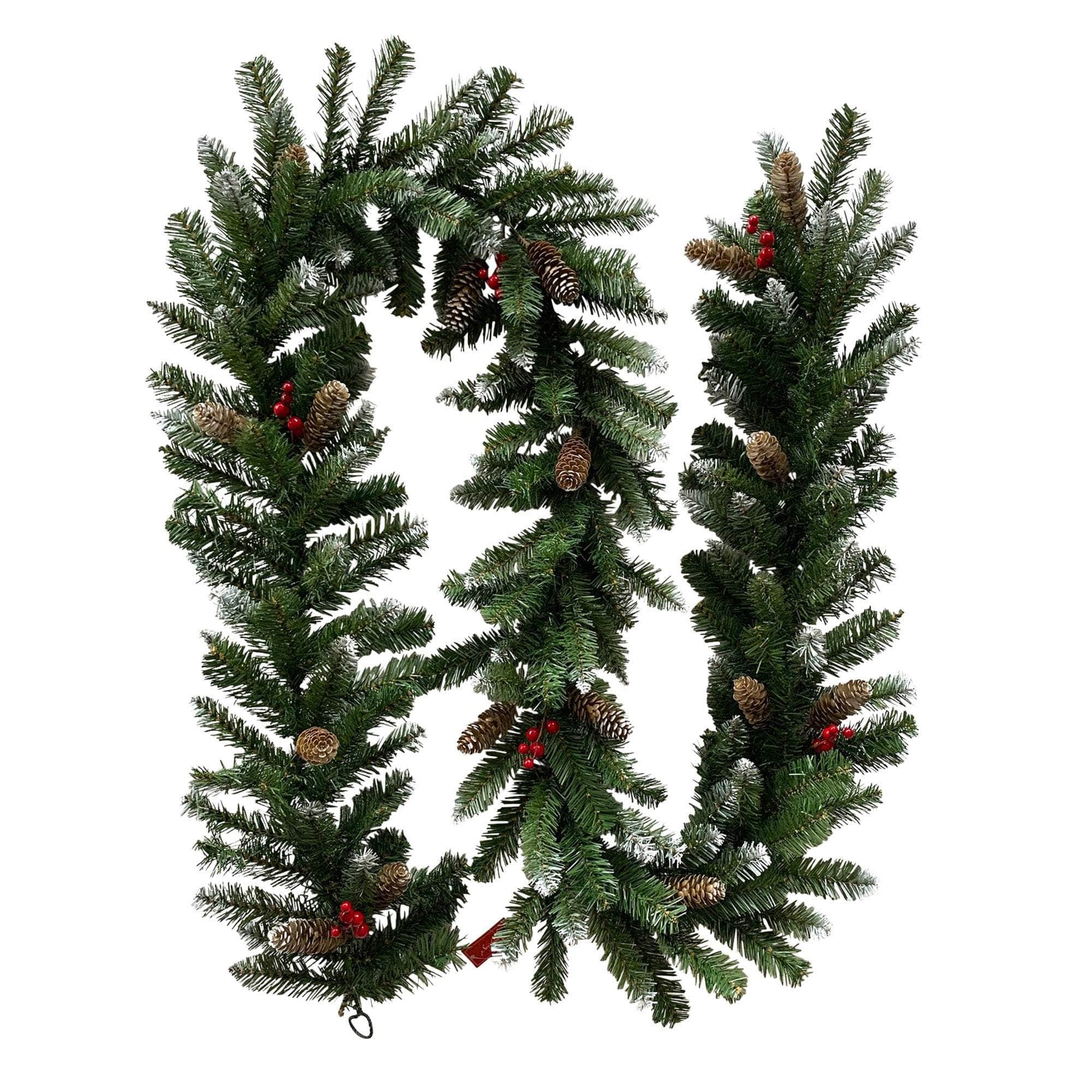 274Cm - Christmas Garland with Pine Cones & Berries - 274cm